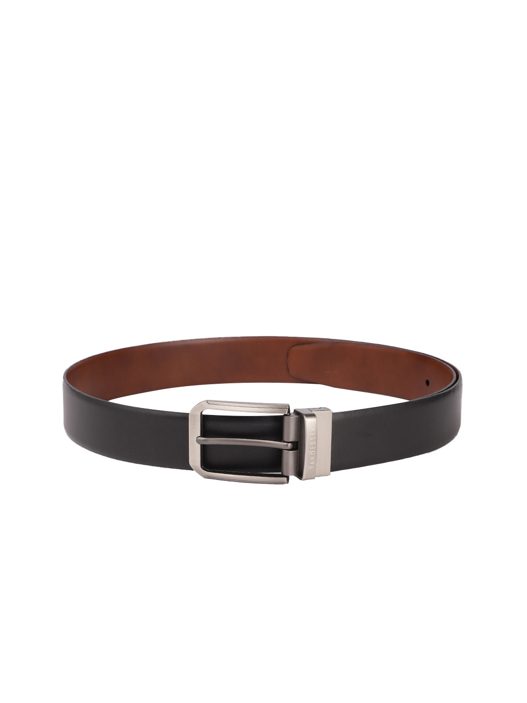 Van Heusen Men Black Solid Leather Reversible Formal Belt