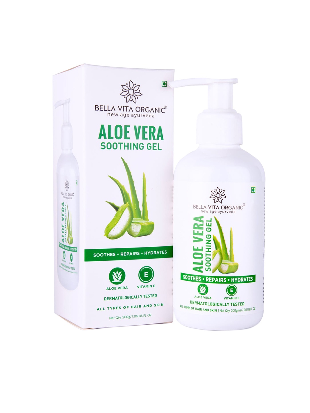 Bella Vita Organic Hydrating Aloe Vera Soothing Gel with Vitamin E For Skin & Hair - 200 g, White
Bella Vita Organic Hydrating Aloe Vera Soothing Gel with Vitamin E For Skin & Hair - 200 g, White