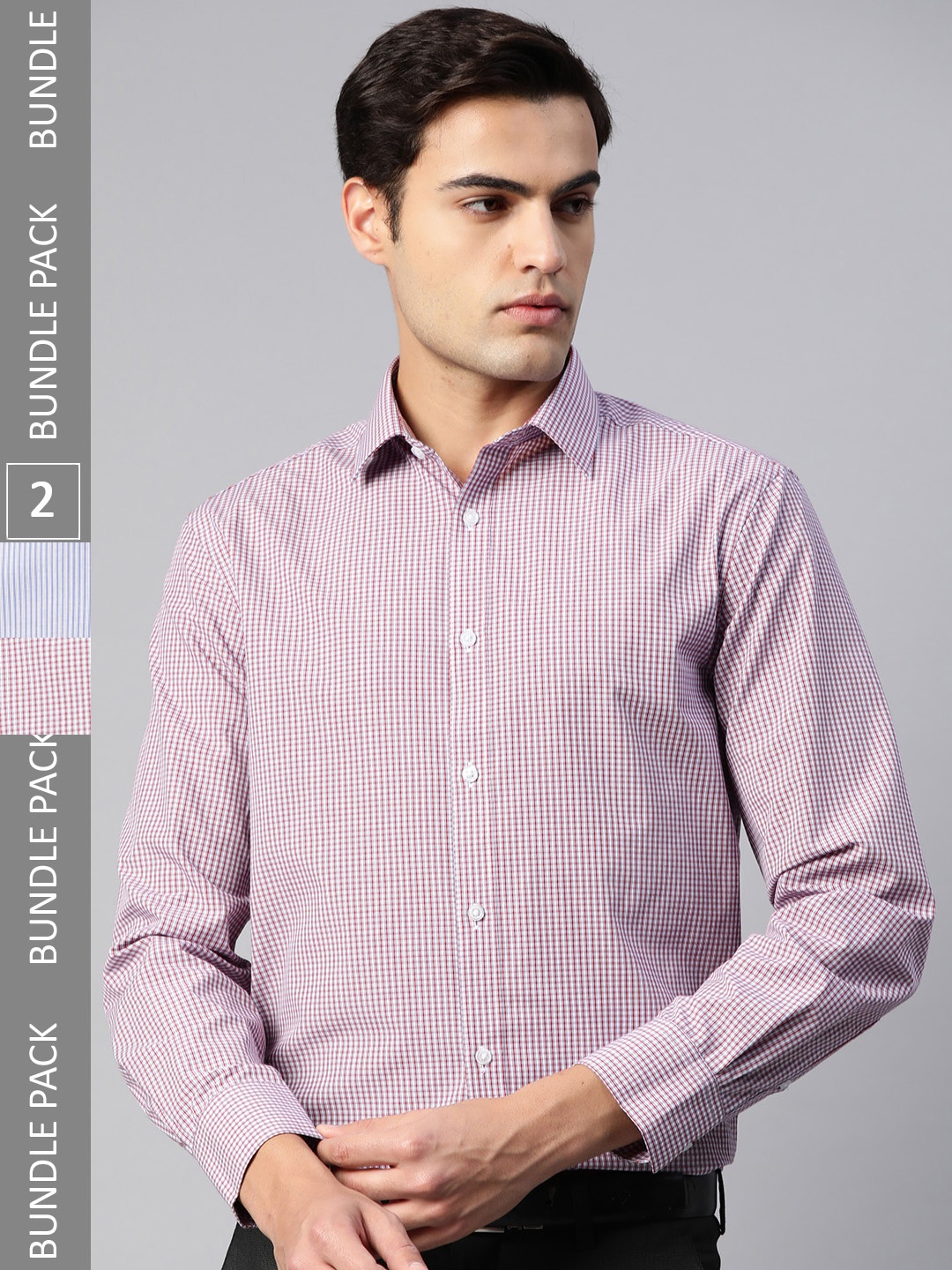 Marks & Spencer Pack of 2 Formal Shirts, Maroon