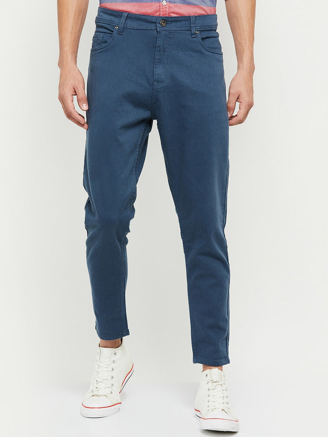 max Men Blue Solid Regular Fit Stretchable Jeans