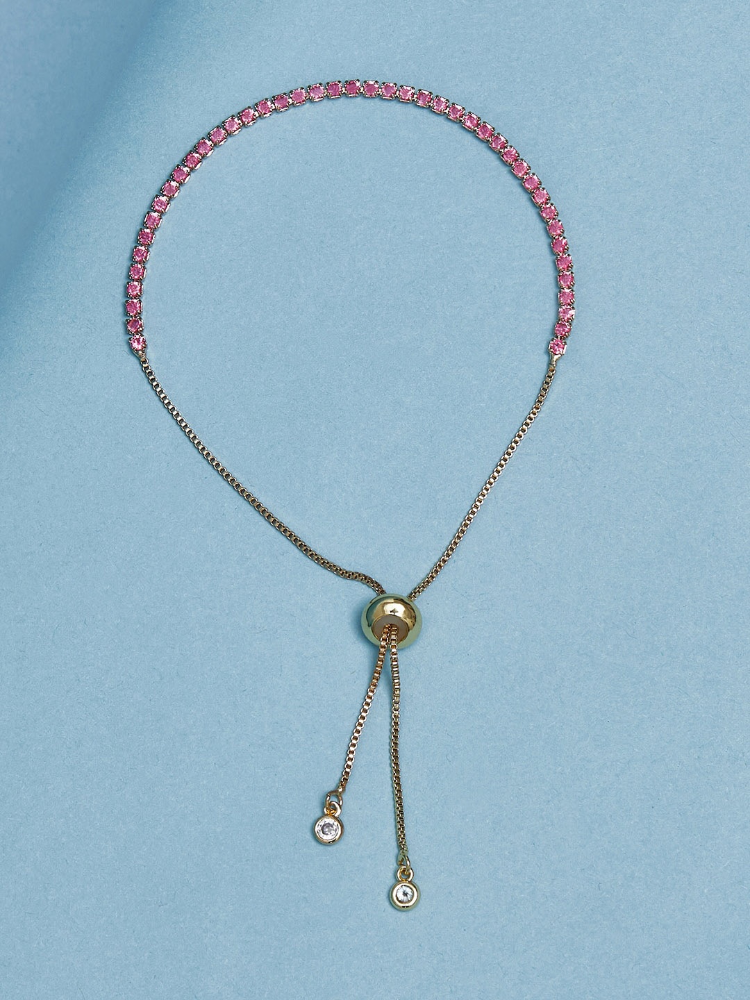 Voylla Women Gold-Toned & Red Brass Gold-Plated Link Bracelet
