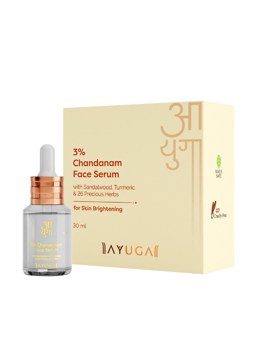 Ayuga 3% Chandanam Skin Brightening Face Serum with Sandalwood & Turmeric - 30 ml, Beige
Ayuga 3% Chandanam Skin Brightening Face Serum with Sandalwood & Turmeric - 30 ml, Beige