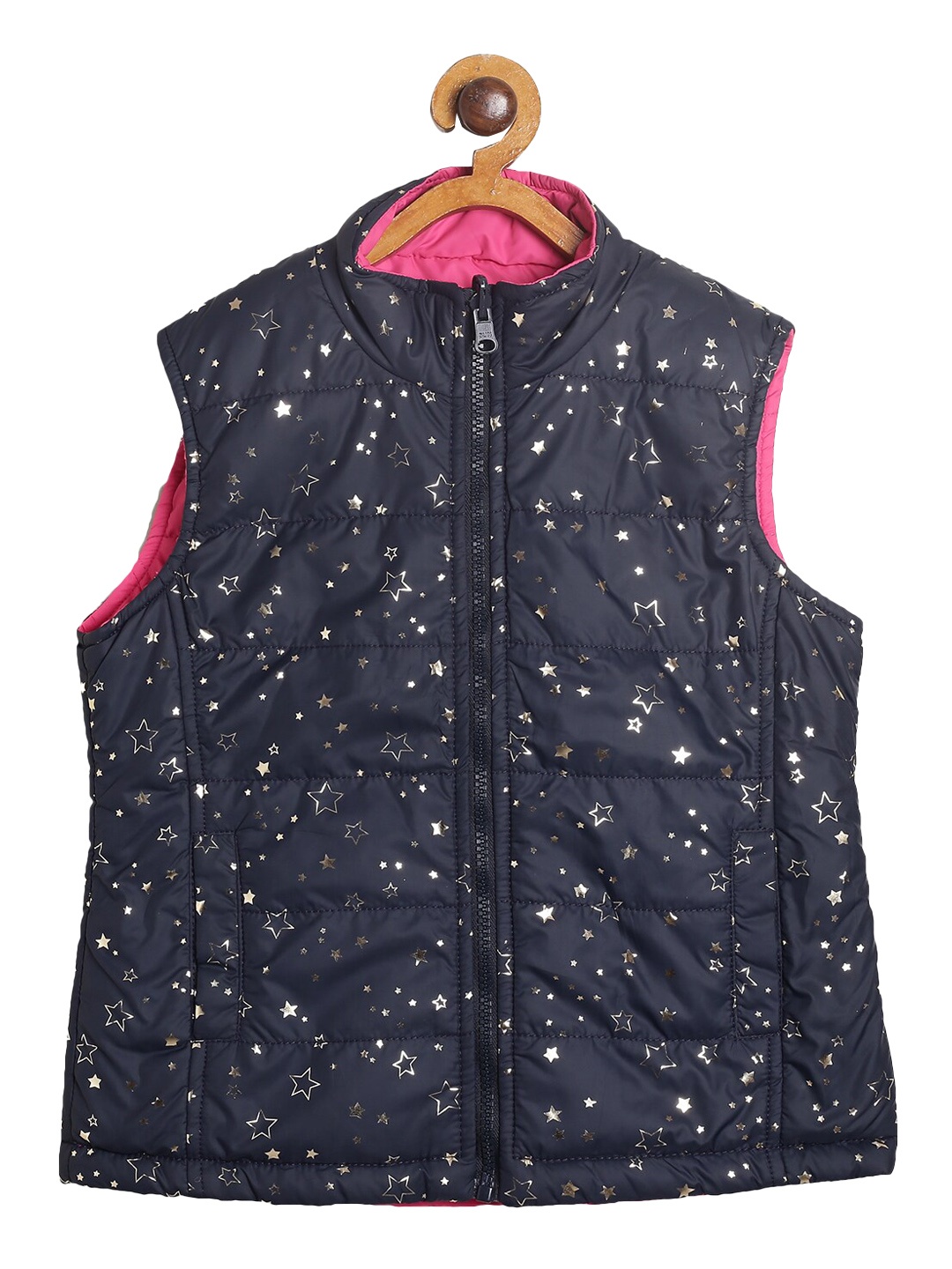 612League Girls Blue & White Outdoor Padded Jacket
