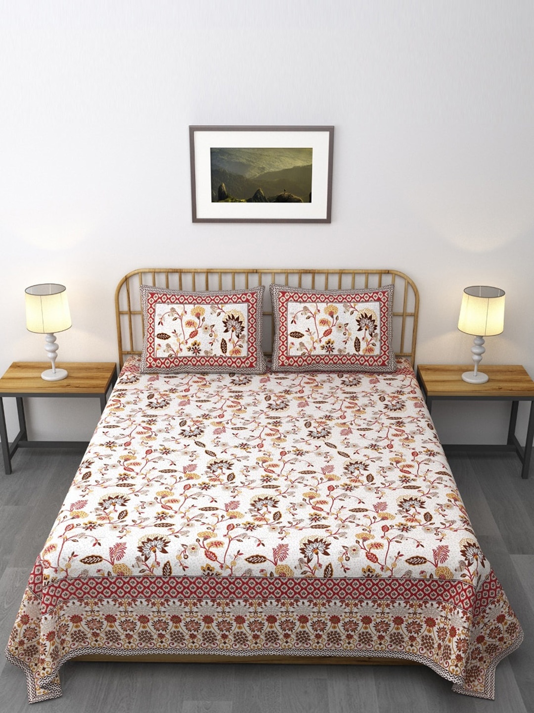 Salona Bichona Adults Multicolored Floral 120 TC Queen Bedsheet with 2 Pillow Covers, Multi
Salona Bichona Adults Multicolored Floral 120 TC Queen Bedsheet with 2 Pillow Covers, Multi