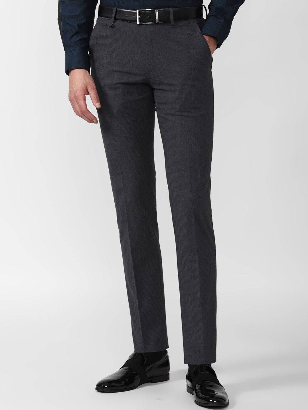 Van Heusen Men Green Slim Fit Formal Trousers