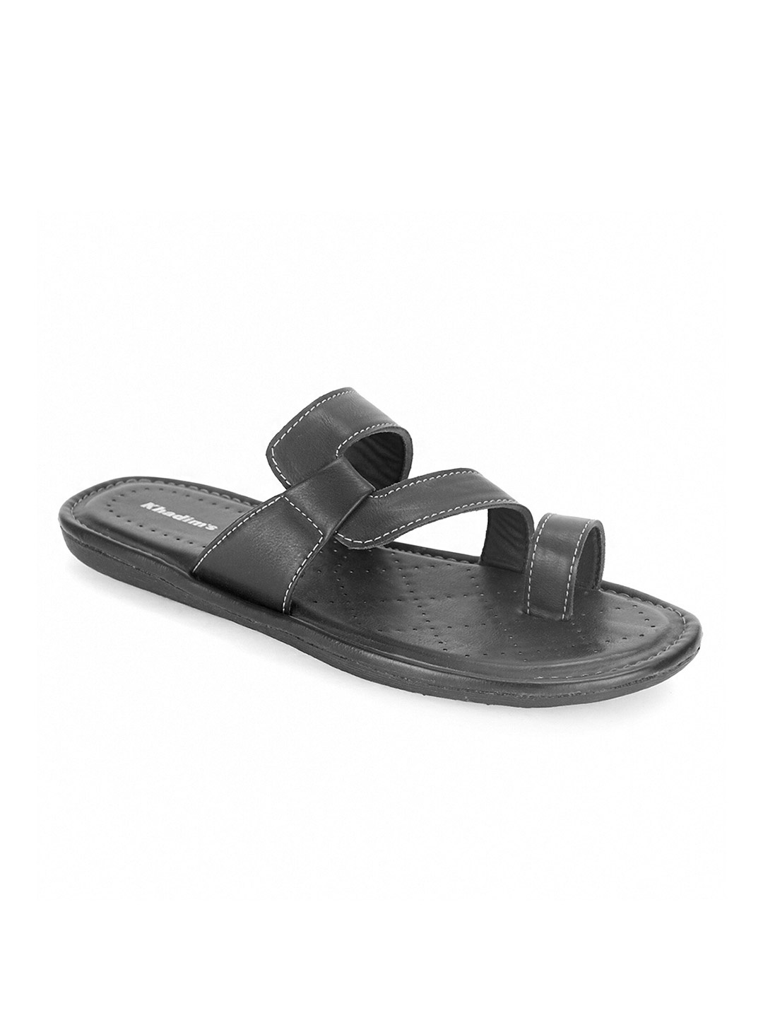 Khadims Men Black Solid Slip-On