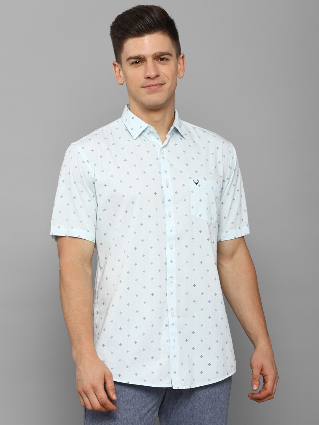 Allen Solly Men Blue Slim Fit Printed Casual Shirt