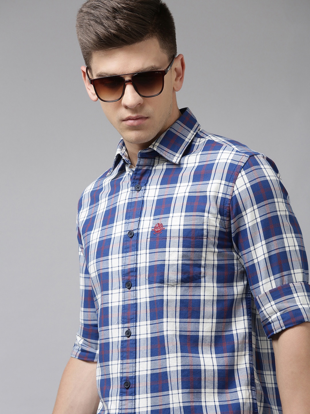U.S. Polo Assn. Men Navy Blue Tailored Fit Tartan Checks Opaque Pure Cotton Casual Shirt
U.S. Polo Assn. Men Navy Blue Tailored Fit Tartan Checks Opaque Pure Cotton Casual Shirt