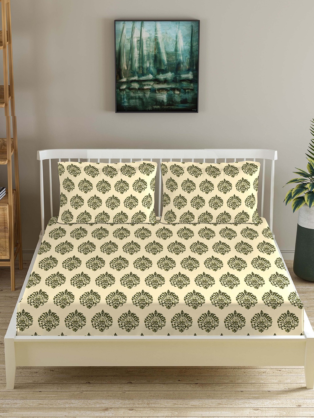 Trance Home Linen Green & Beige Floral 210 TC Queen Bedsheet with 2 Pillow Covers
Trance Home Linen Green & Beige Floral 210 TC Queen Bedsheet with 2 Pillow Covers
