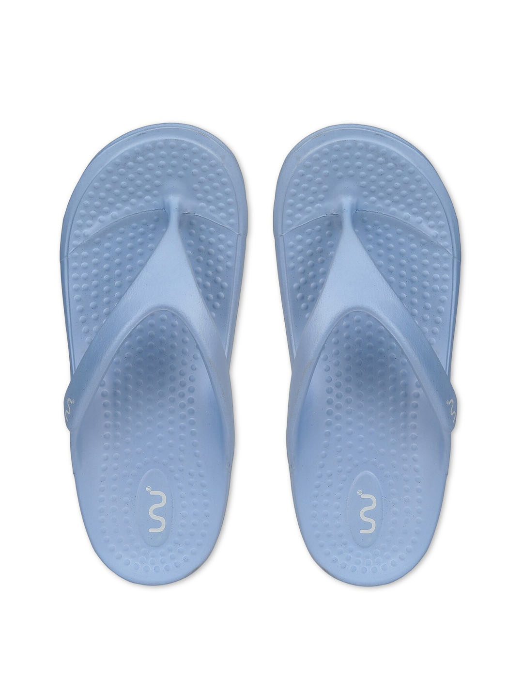 Doubleu Women Blue Rubber Thong Flip-Flops
