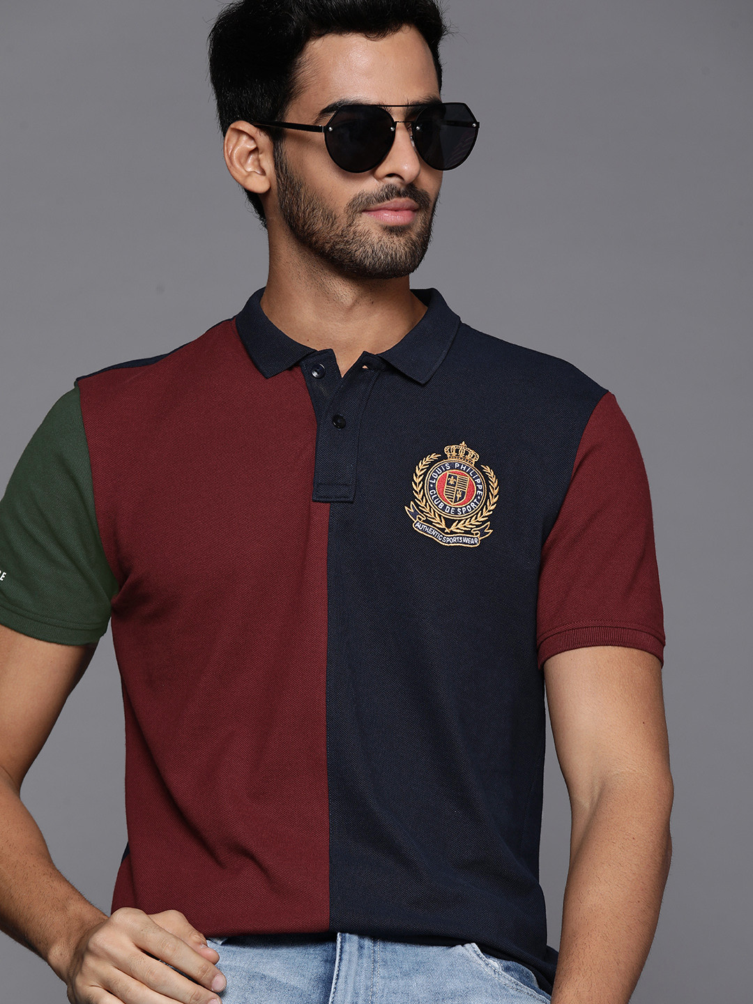 Louis Philippe Sport Men Navy Blue & Maroon Brand Logo Colourblocked Pure Cotton T-shirt
Louis Philippe Sport Men Navy Blue & Maroon Brand Logo Colourblocked Pure Cotton T-shirt