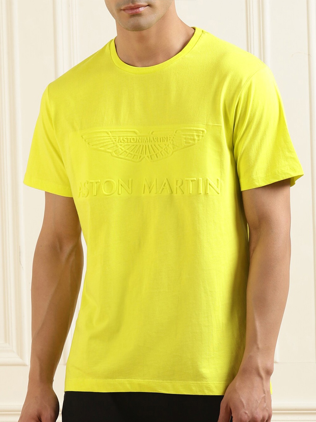 HACKETT LONDON Men Yellow Typography Pure Cotton T-shirt