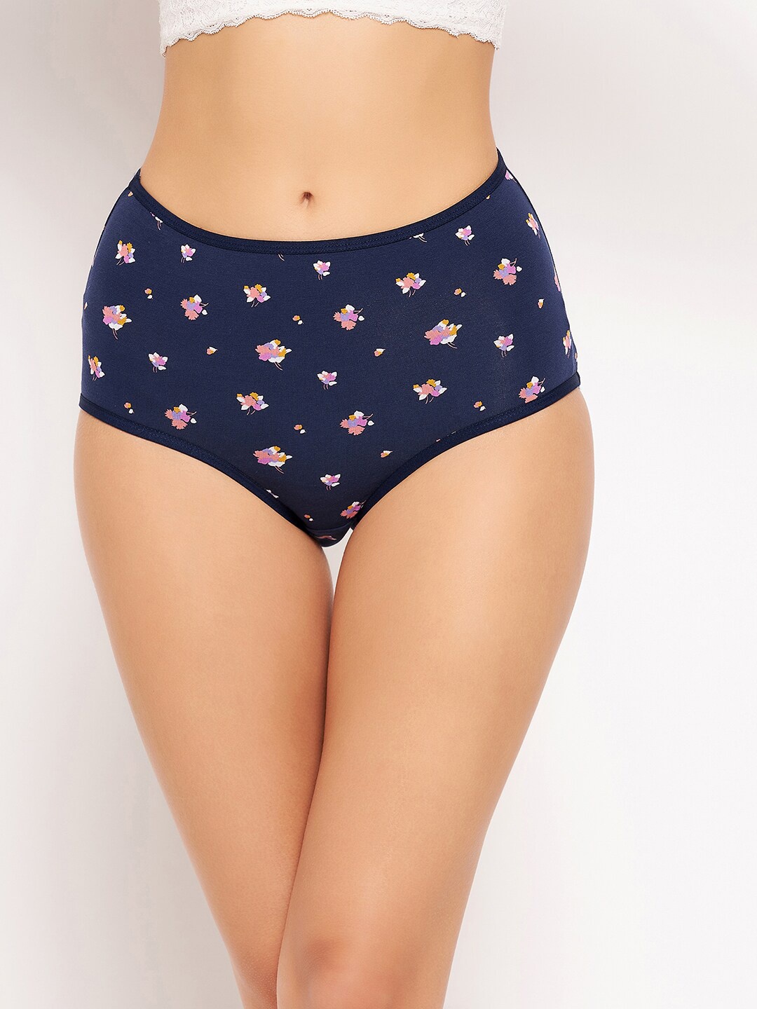 Clovia Women Navy Blue Printed Hipster Briefs
