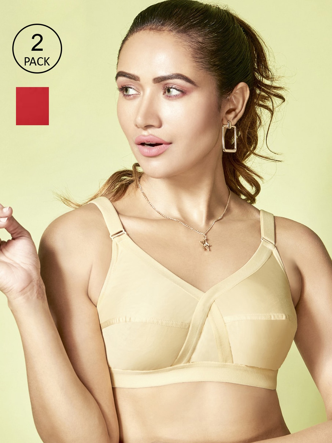 Floret Pack of 2 Non-Padded Non-Wired Full Coverage Cotton Bras with All Day Comfort, Beige
Floret Pack of 2 Non-Padded Non-Wired Full Coverage Cotton Bras with All Day Comfort, Beige