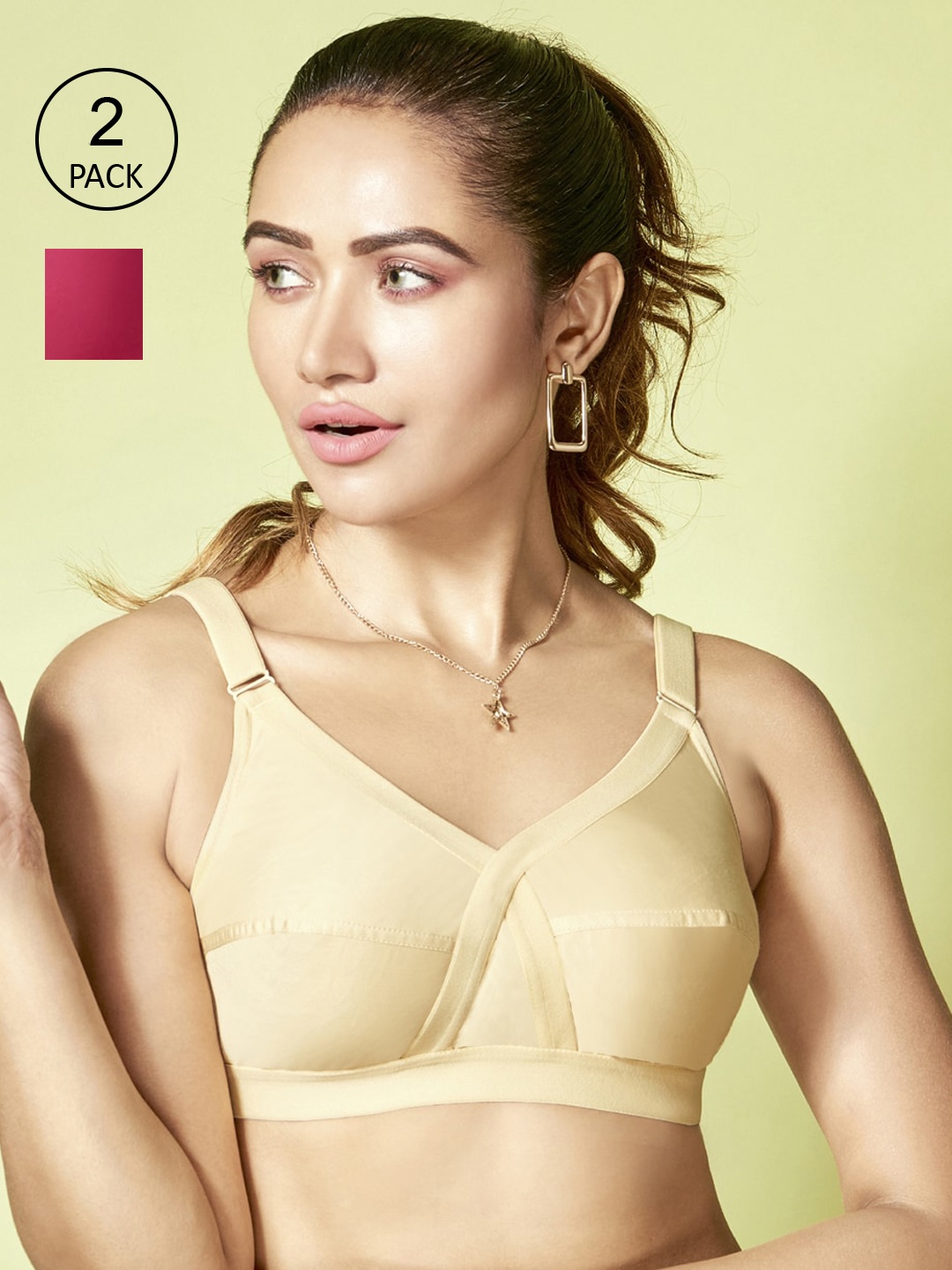 Floret Pack of 2 Non-Padded Non-Wired Full Coverage Cotton Bras with All Day Comfort, Beige
Floret Pack of 2 Non-Padded Non-Wired Full Coverage Cotton Bras with All Day Comfort, Beige