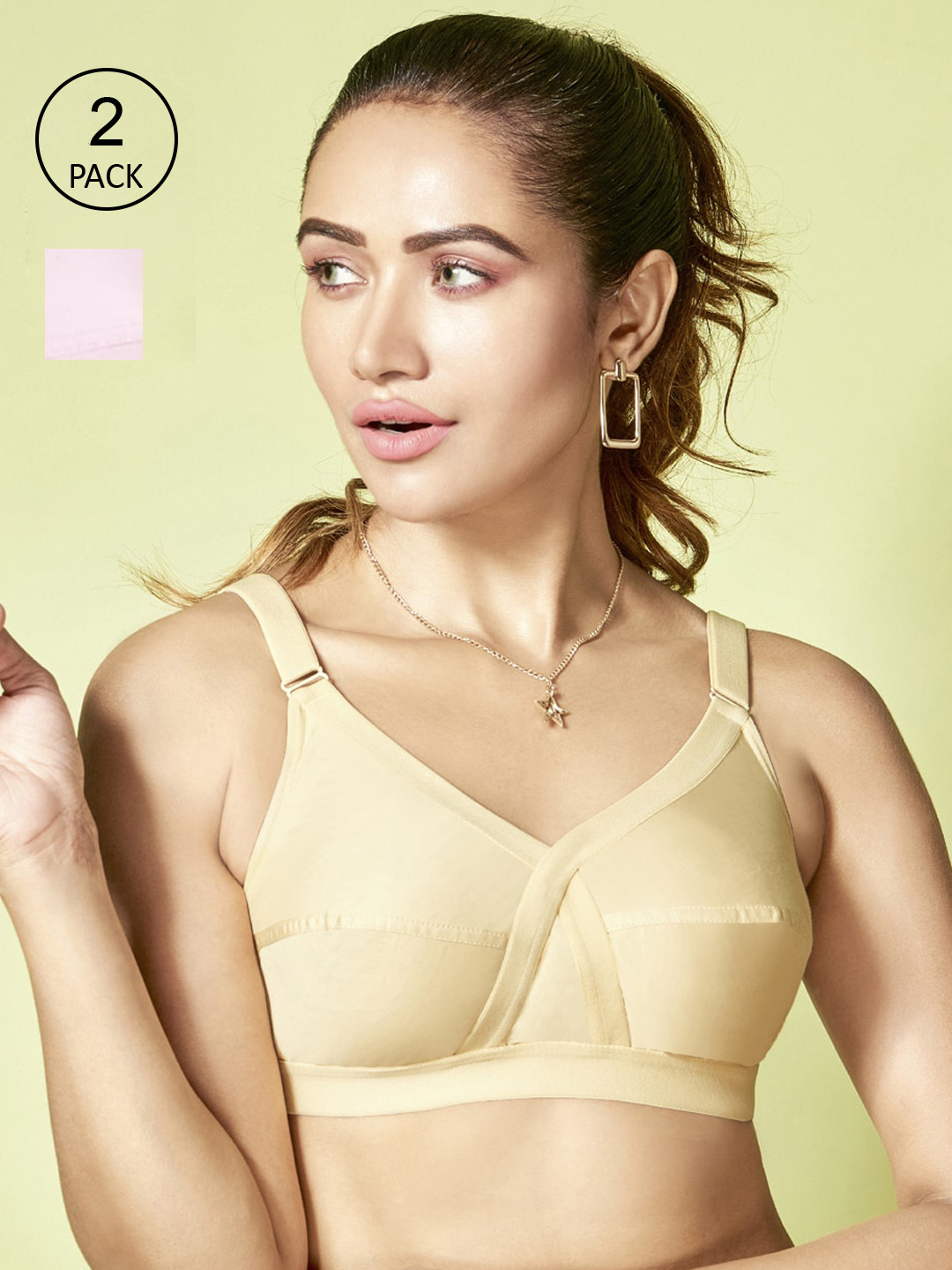 Floret Pack of 2 Non-Padded Non-Wired Full Coverage Cotton Bras with All Day Comfort, Beige
Floret Pack of 2 Non-Padded Non-Wired Full Coverage Cotton Bras with All Day Comfort, Beige