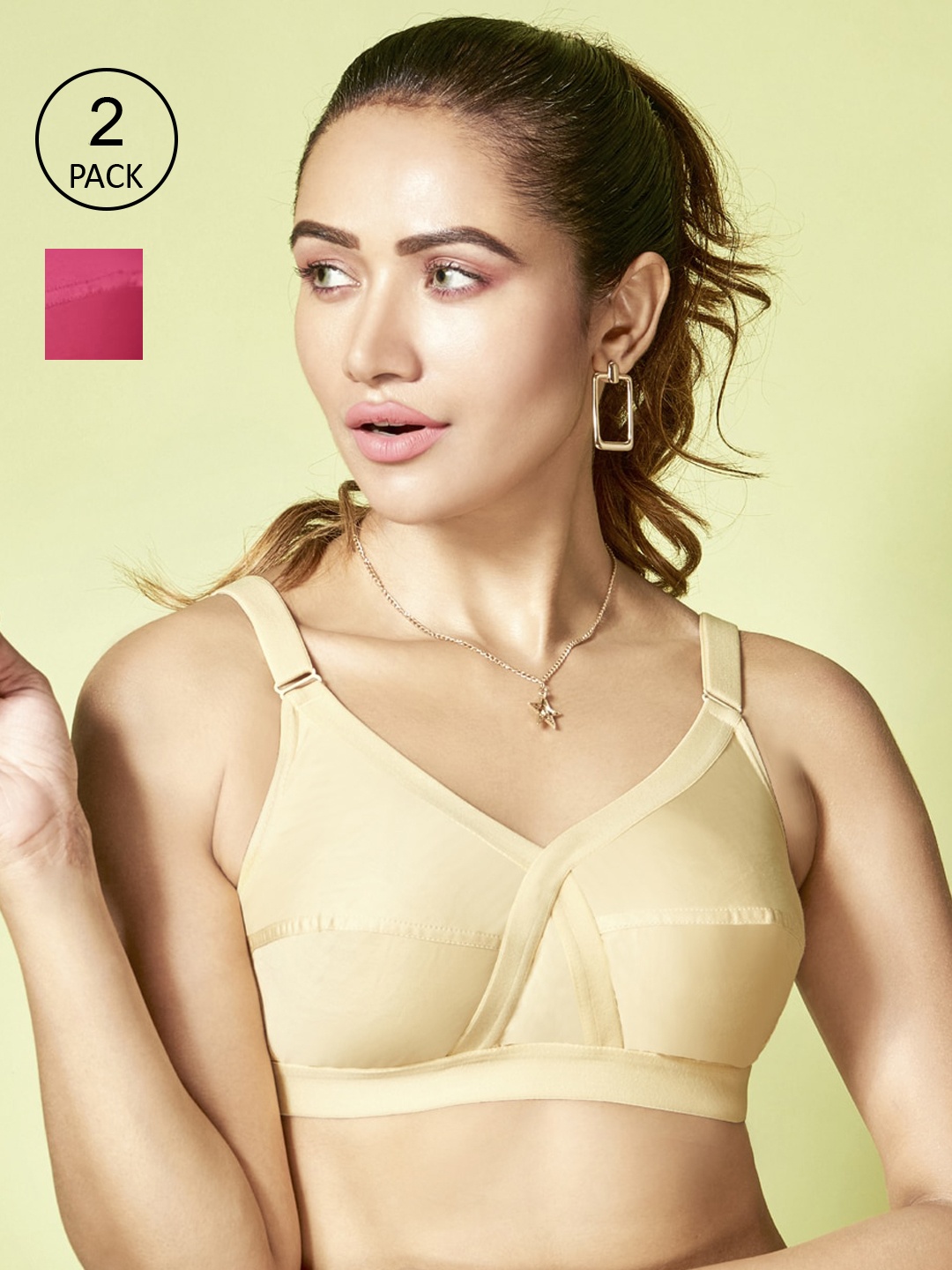 Floret Pack of 2 Non-Padded Non-Wired Full Coverage Cotton Bras with All Day Comfort, Beige
Floret Pack of 2 Non-Padded Non-Wired Full Coverage Cotton Bras with All Day Comfort, Beige