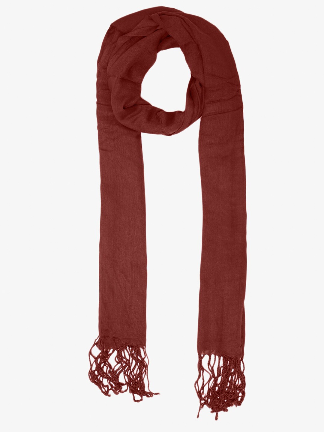 Retrobelaa Women Camel Brown Solid Scarf