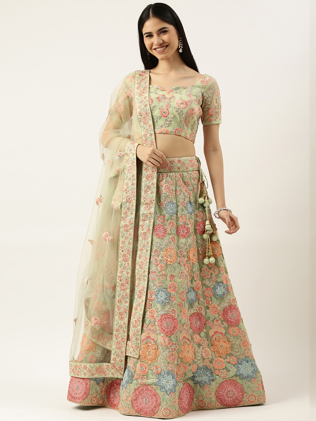 panchhi Lime Green Embellished Sequinned Semi-Stitched Lehenga & Unstitched Blouse With Dupatta
panchhi Lime Green Embellished Sequinned Semi-Stitched Lehenga & Unstitched Blouse With Dupatta