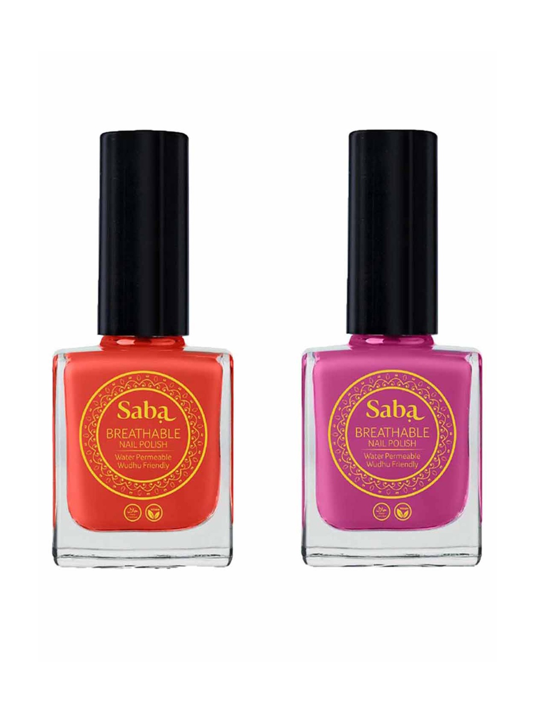 Saba Set Of 2 Breathable Nail Polish 12 ml Each - Hibiscus Red & Mulberry Pink, Orange
Saba Set Of 2 Breathable Nail Polish 12 ml Each - Hibiscus Red & Mulberry Pink, Orange
