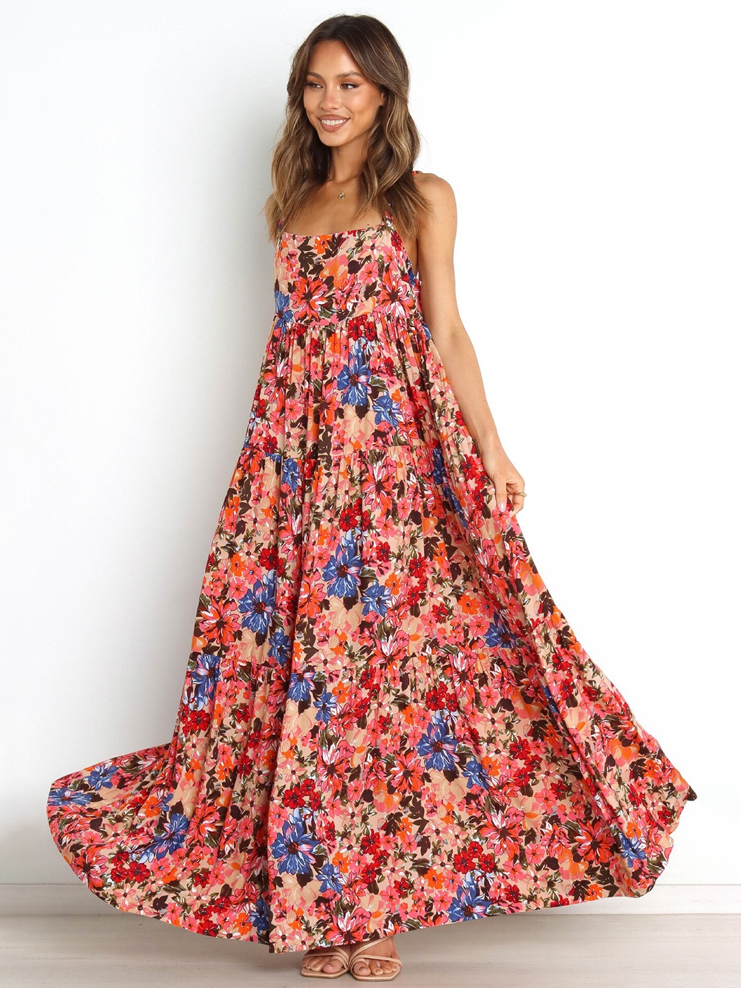 BoStreet Women Red Floral Maxi Dress