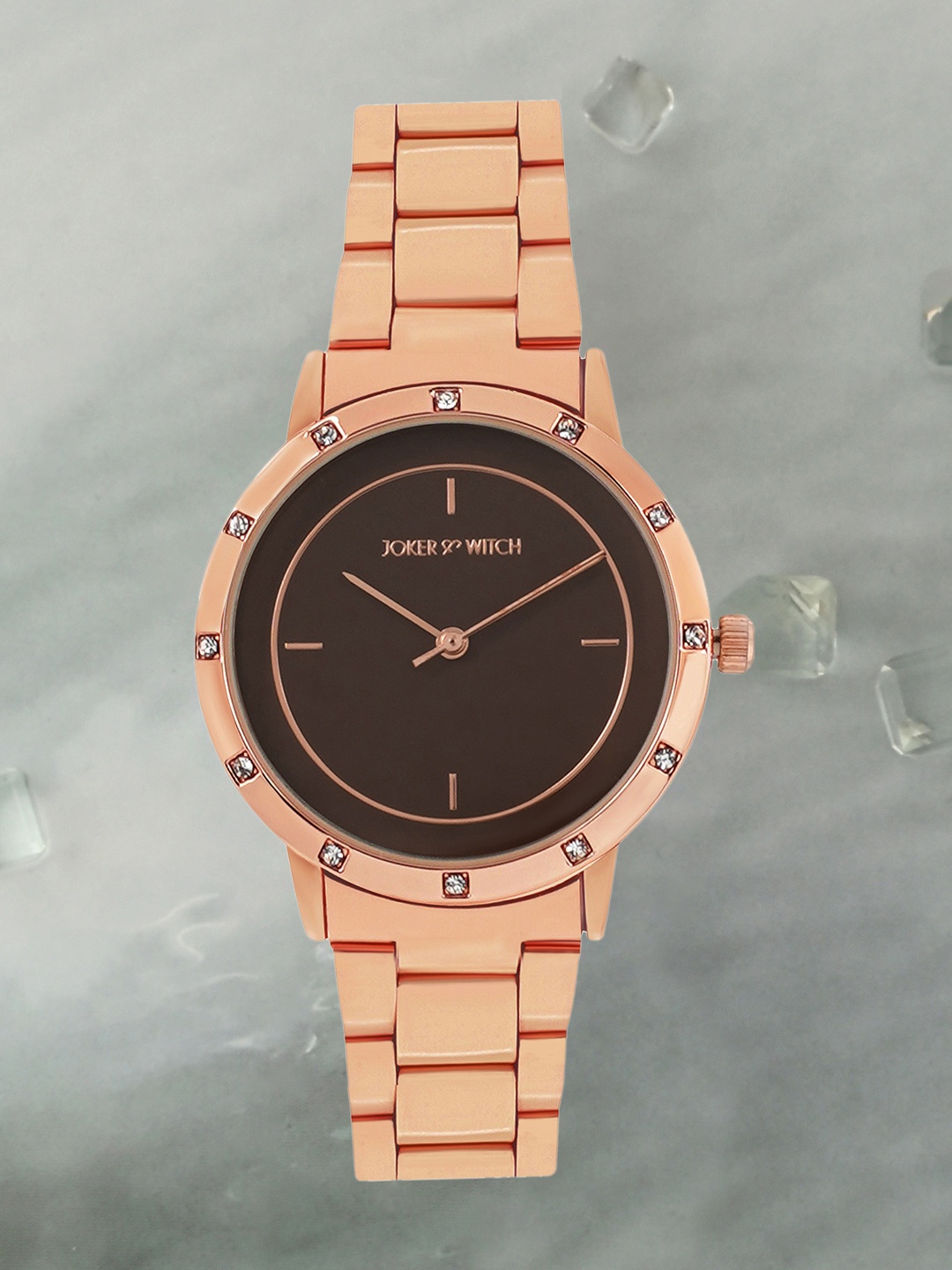 JOKER & WITCH Women Brown Dial & Gold Toned Stainless Steel Bracelet Style Straps Analogue Watch, Rose gold
JOKER & WITCH Women Brown Dial & Gold Toned Stainless Steel Bracelet Style Straps Analogue Watch, Rose gold