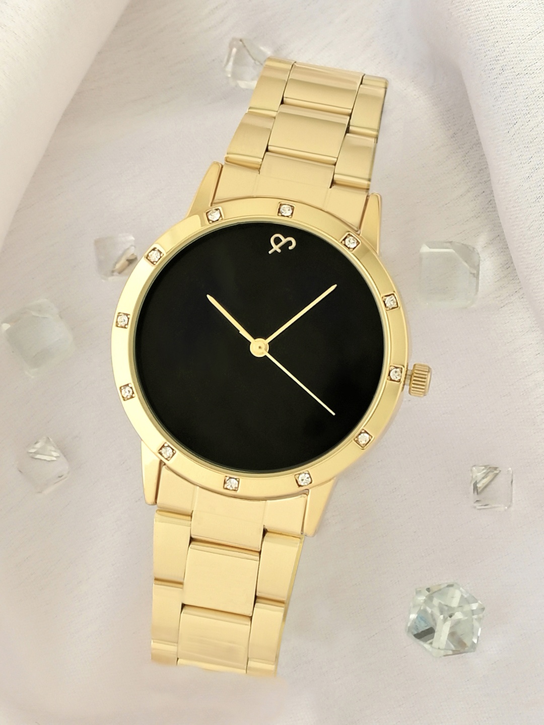 JOKER & WITCH Women Black Embellished Dial & Gold Toned Stainless Steel Straps Analogue Watch
JOKER & WITCH Women Black Embellished Dial & Gold Toned Stainless Steel Straps Analogue Watch