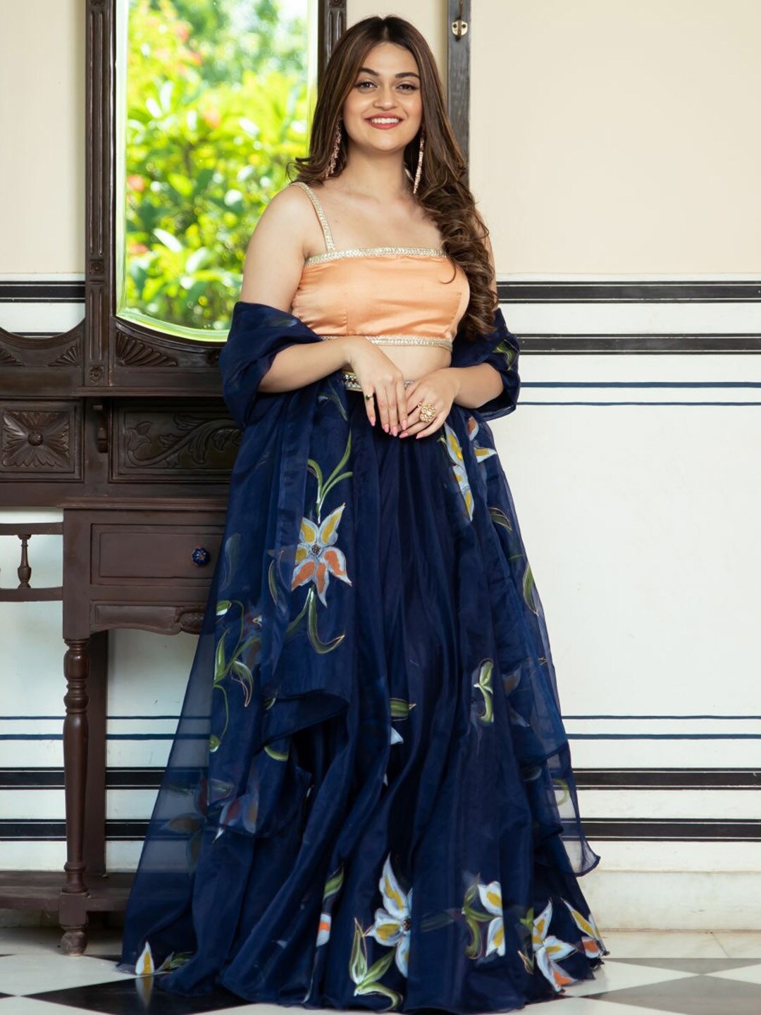 Lavanya The Label Blue & Orange Thread Work Ready to Wear Lehenga & Blouse With Dupatta
Lavanya The Label Blue & Orange Thread Work Ready to Wear Lehenga & Blouse With Dupatta