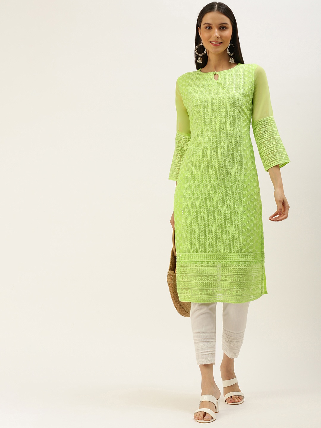 SWAGG INDIA Women Green Ethnic Motifs Embroidered Keyhole Neck Chikankari Georgette Kurta
SWAGG INDIA Women Green Ethnic Motifs Embroidered Keyhole Neck Chikankari Georgette Kurta