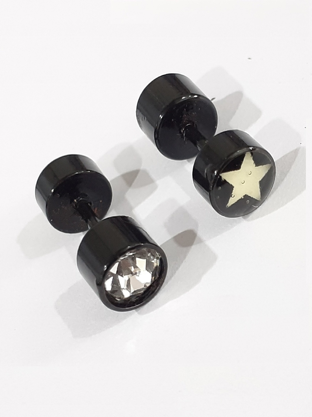 stripes Black Contemporary Studs Earrings