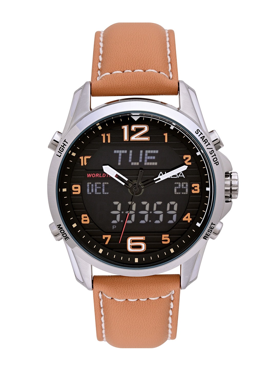 Alba Men Black Dial & Brown Leather Straps Analogue and Digital Watch AZ4013X1-Black
Alba Men Black Dial & Brown Leather Straps Analogue and Digital Watch AZ4013X1-Black