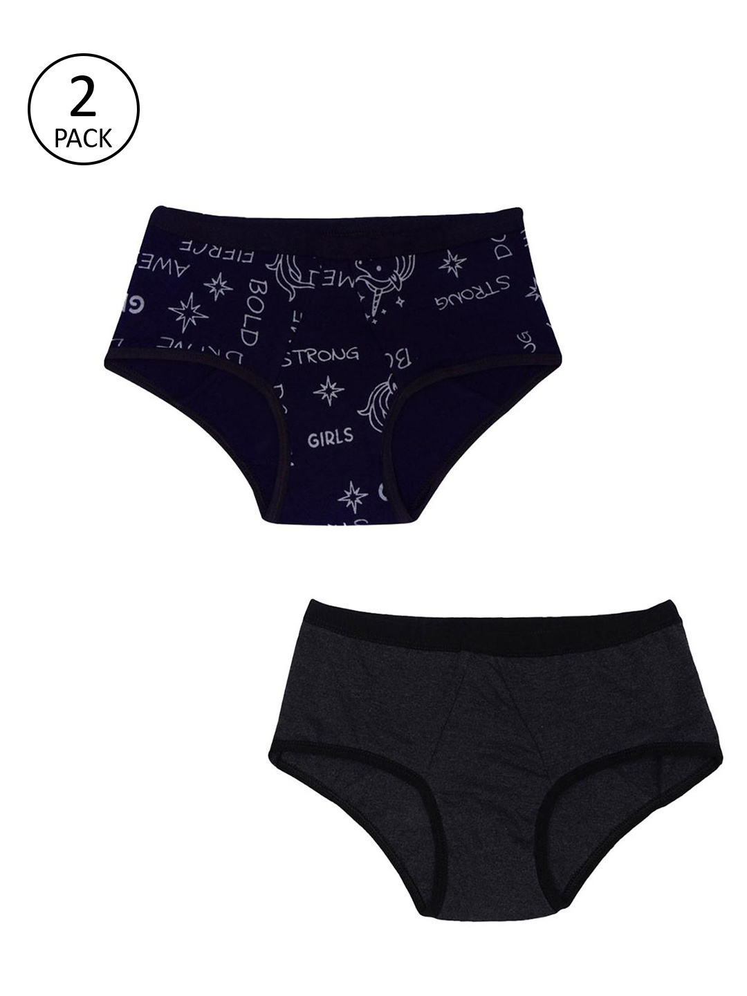 DChica Girls Pack Of 2 Printed Eco-friendly Anti Microbial Lining Period Briefs, Grey
DChica Girls Pack Of 2 Printed Eco-friendly Anti Microbial Lining Period Briefs, Grey