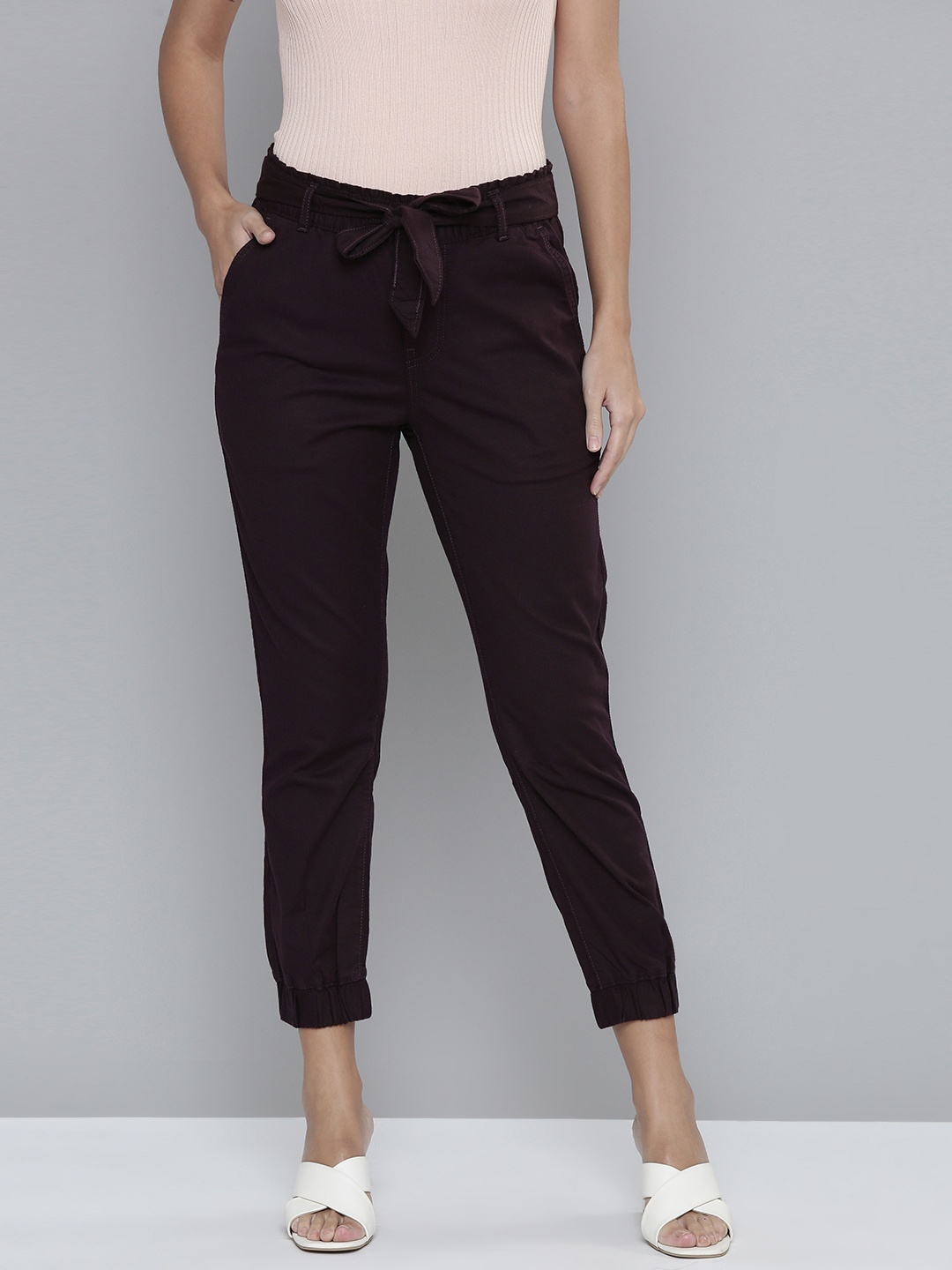 Levis Women Purple High-Rise Joggers Trousers