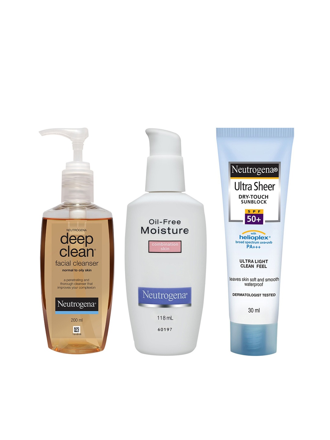 Neutrogena Set of Deep Clean Facewash, Oil-Free Moisturizer & Dry Touch Sunblock SPF50+, Orange
Neutrogena Set of Deep Clean Facewash, Oil-Free Moisturizer & Dry Touch Sunblock SPF50+, Orange