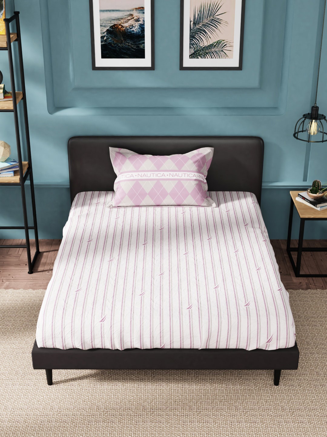 Nautica Pink & Off Pure Cotton White Striped 160 TC Single Bedsheet with 2 Pillow Covers
Nautica Pink & Off Pure Cotton White Striped 160 TC Single Bedsheet with 2 Pillow Covers