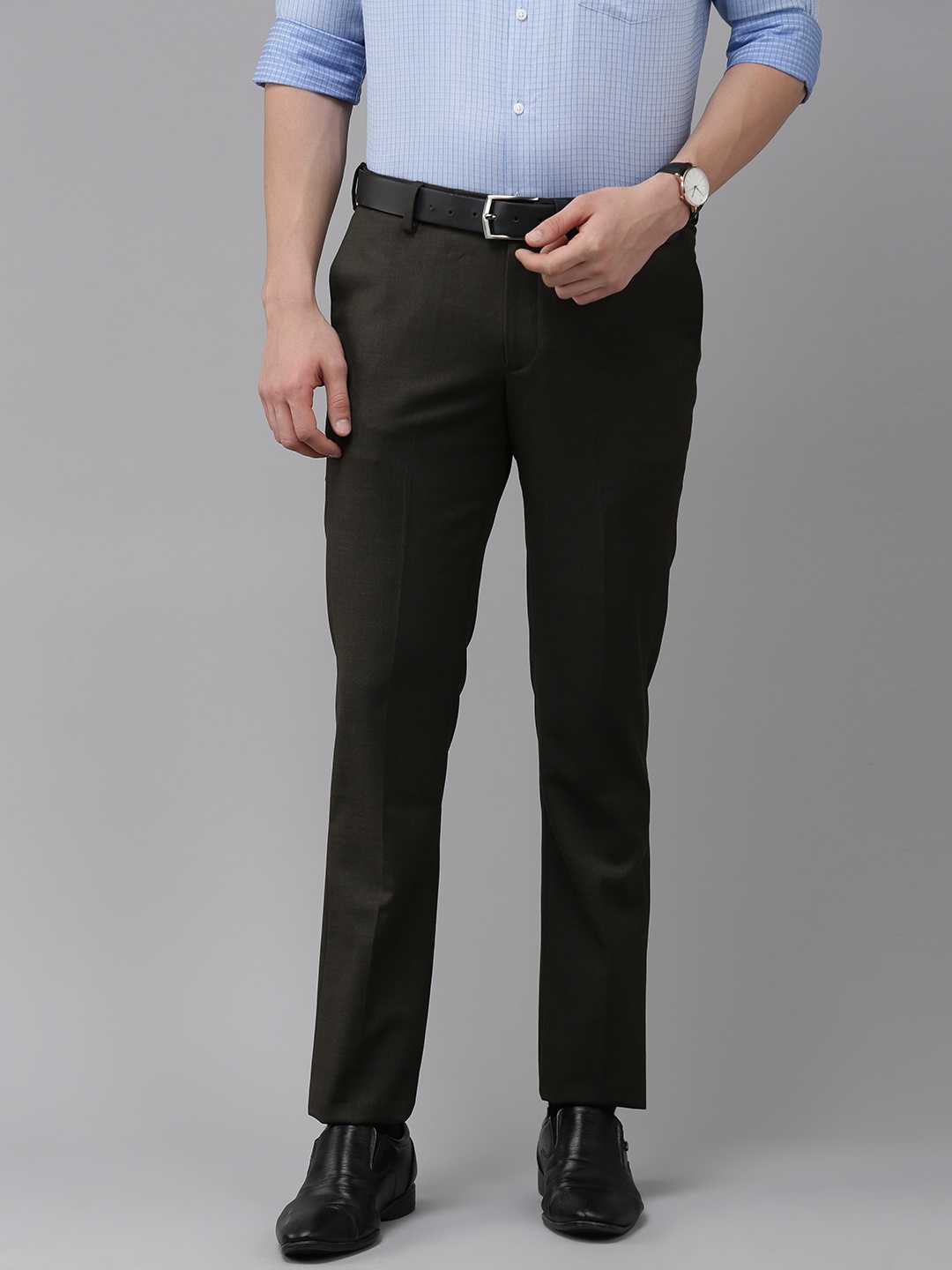 Arrow Men Olive Green Solid Tailored Fit Mid-Rise Plain Woven Flat-Front Formal Trousers
Arrow Men Olive Green Solid Tailored Fit Mid-Rise Plain Woven Flat-Front Formal Trousers