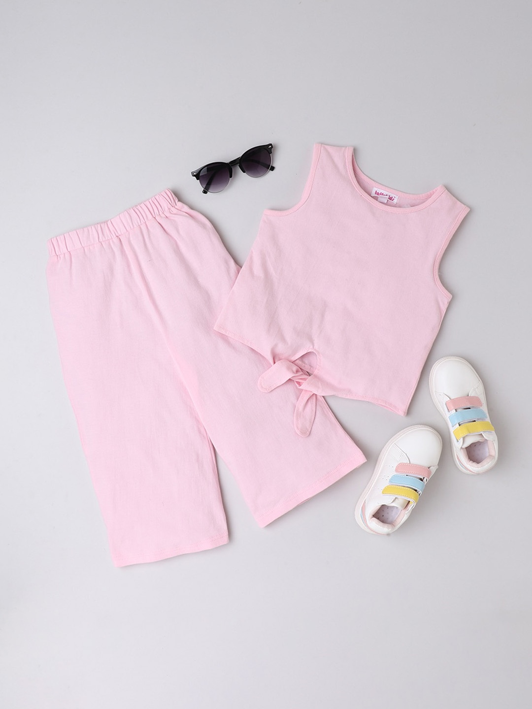 taffykids Girls Pink Top with Palazzos