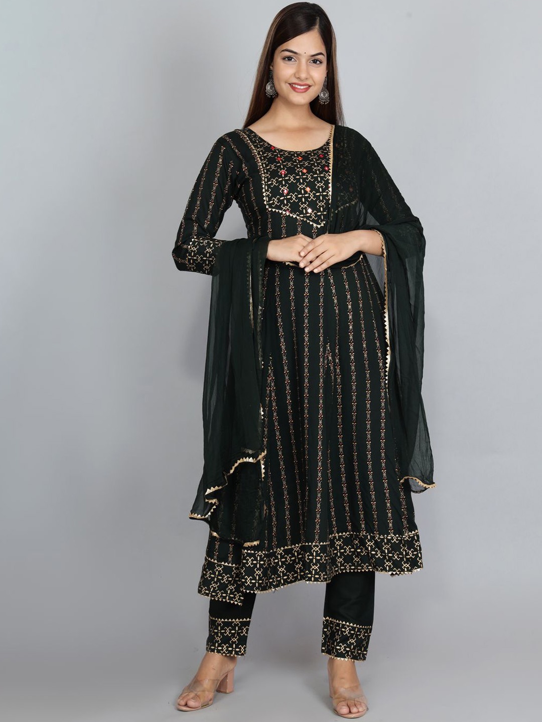 Ziva Fashion Women Green Ethnic Motifs Printed Empire Kurta with Trousers & With Dupatta
Ziva Fashion Women Green Ethnic Motifs Printed Empire Kurta with Trousers & With Dupatta