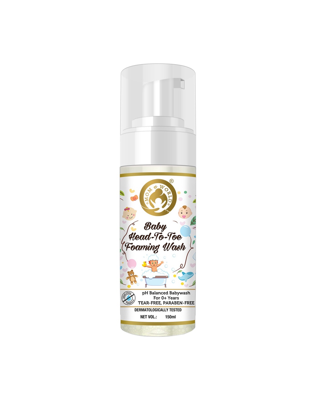 Mom & World pH Balanced & Tear Free Head-To-Toe Baby Foaming Wash For 0+ Years - 150 ml, White
Mom & World pH Balanced & Tear Free Head-To-Toe Baby Foaming Wash For 0+ Years - 150 ml, White