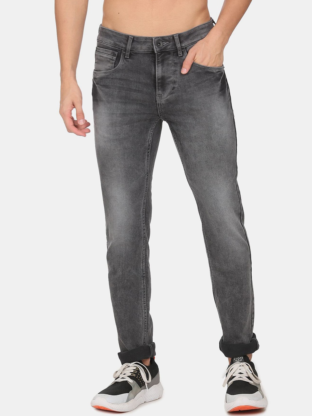 Flying Machine Men Grey Comfort Slim Fit Low-Rise Mildly Distressed Heavy Fade Jeans
Flying Machine Men Grey Comfort Slim Fit Low-Rise Mildly Distressed Heavy Fade Jeans