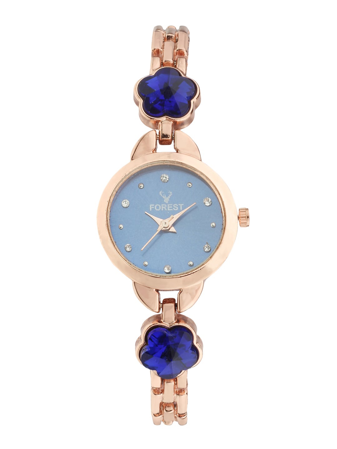 Hobforestessentials Women Blue Dial & Rose Gold Toned Straps Analogue Watch FR22-210-RGBL, Navy blue
Hobforestessentials Women Blue Dial & Rose Gold Toned Straps Analogue Watch FR22-210-RGBL, Navy blue