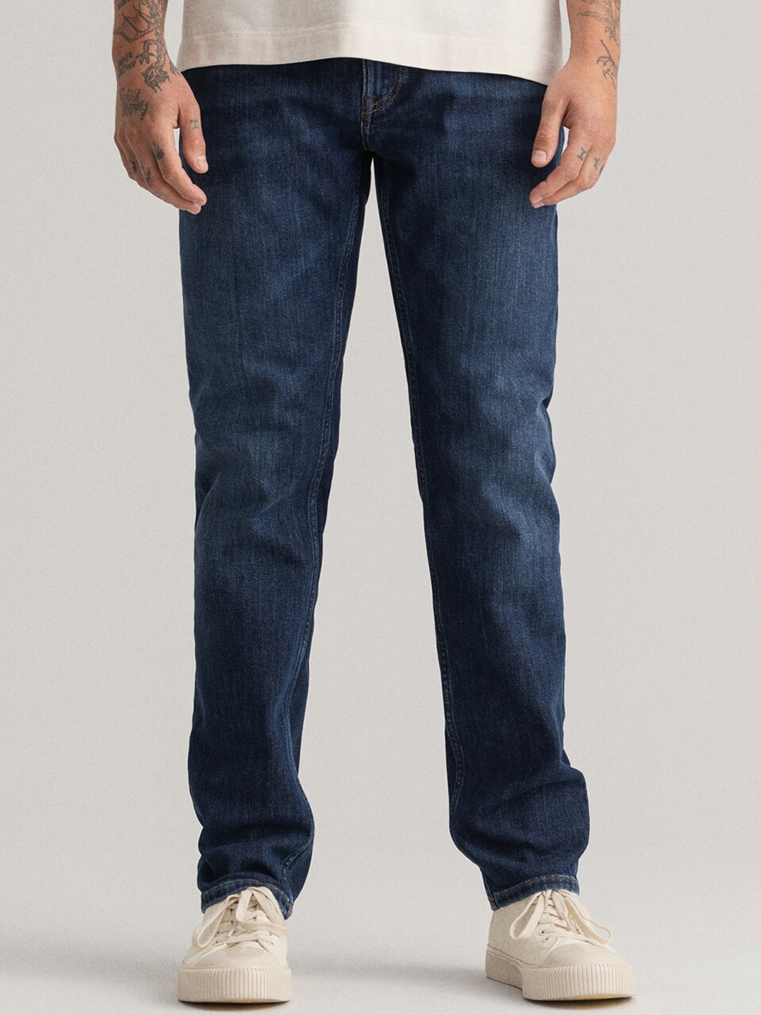 GANT Men Navy Blue Mid Rise Jeans