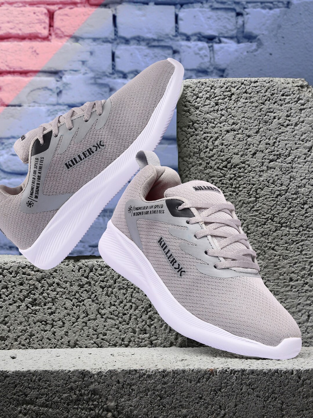 Killer Men Grey Mesh Running Shoes