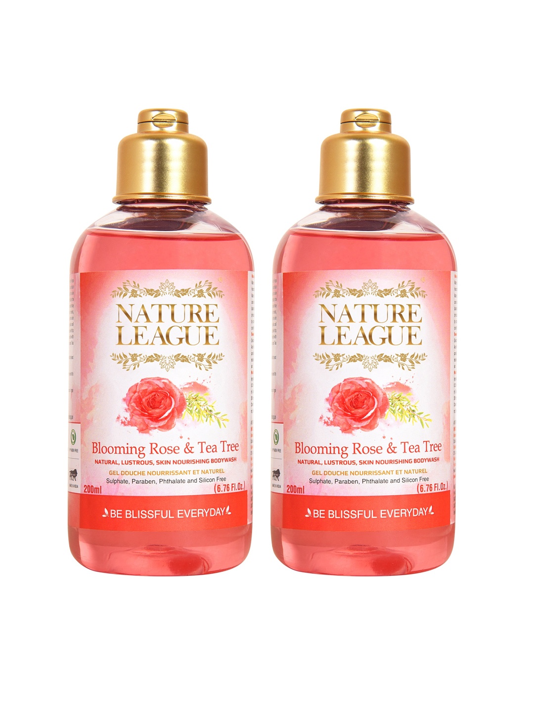 NATURE LEAGUE Set Of 2 Blooming Rose & Tea Tree Skin Nourishing Body Wash - 200 ml Each, Pink
NATURE LEAGUE Set Of 2 Blooming Rose & Tea Tree Skin Nourishing Body Wash - 200 ml Each, Pink