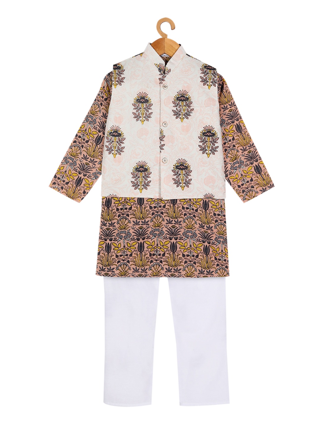 Ka-mee Boys Multicoloured Ethnic Motifs Printed Pure Cotton Kurta with Trousers, Multi
Ka-mee Boys Multicoloured Ethnic Motifs Printed Pure Cotton Kurta with Trousers, Multi