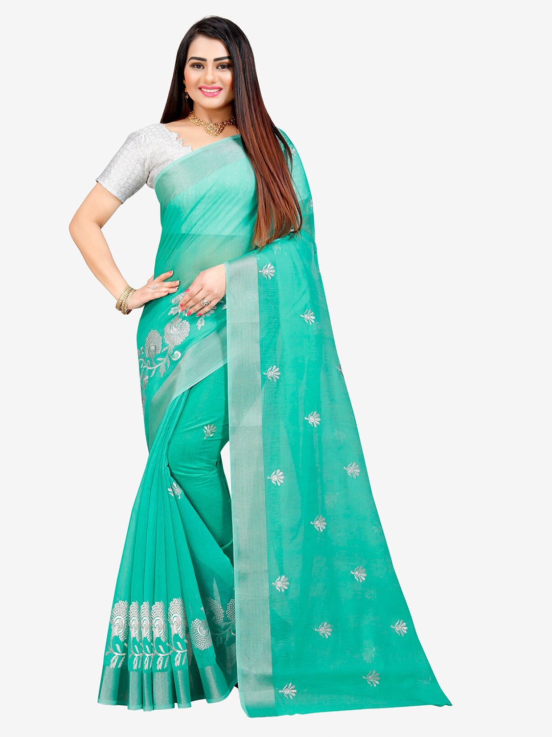 Indian Fashionista Green & Silver-Toned Kalamkari Embroidered Silk Cotton Mysore Silk Saree
Indian Fashionista Green & Silver-Toned Kalamkari Embroidered Silk Cotton Mysore Silk Saree