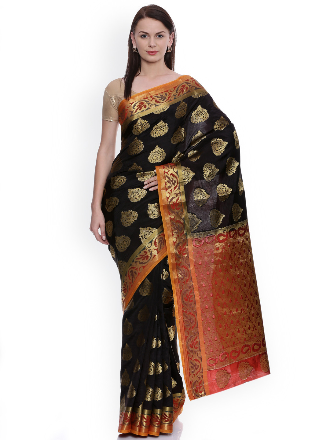 MIMOSA Black Art Silk Woven Design Kanjeevaram Saree
MIMOSA Black Art Silk Woven Design Kanjeevaram Saree