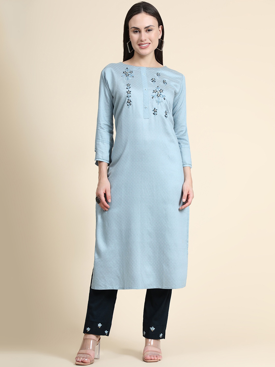 Color Trends Women Blue Kurta with Trousers