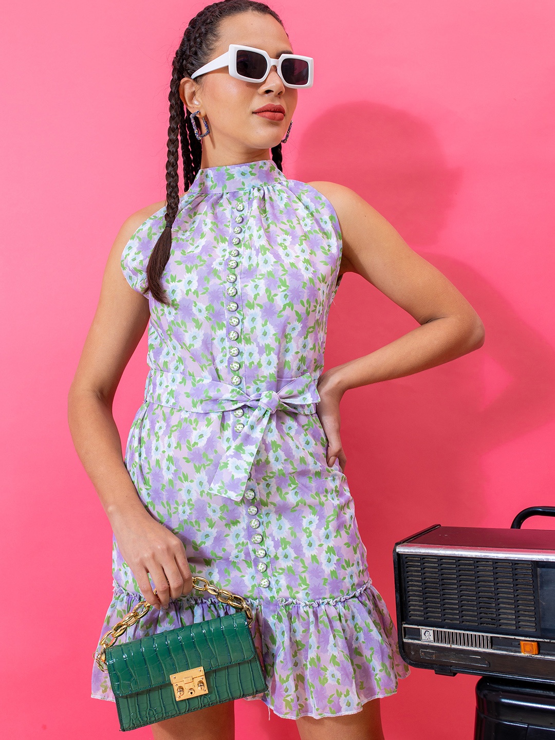 Stylecast X Hersheinbox Floral Printed High Neck Flounced Hem A-Line Dress, Lavender
Stylecast X Hersheinbox Floral Printed High Neck Flounced Hem A-Line Dress, Lavender