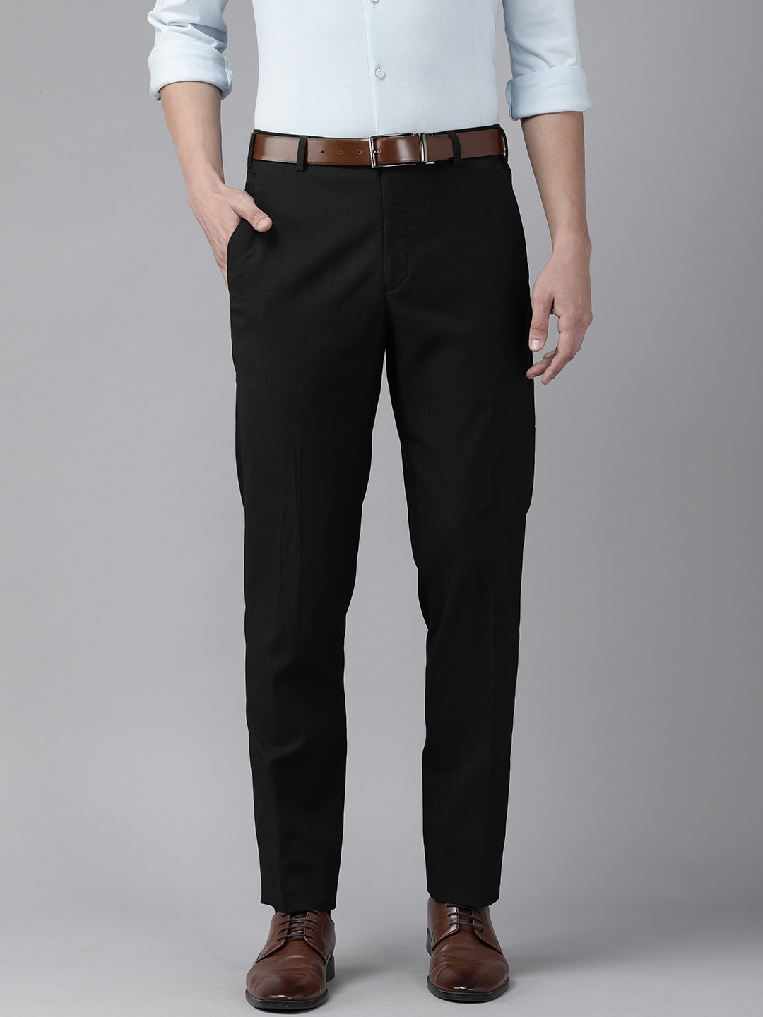 Park Avenue Men Black Striped Self Design Smart Regular Fit Mid-Rise Woven Formal Trousers
Park Avenue Men Black Striped Self Design Smart Regular Fit Mid-Rise Woven Formal Trousers